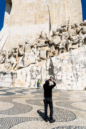 Lisbon, Portugal - April 18, 2014: Padrao dos Descobrimentos (Monument of the Discoveries).のeditorial素材
