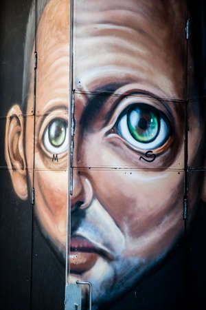 Lisbon, Portugal - April 16, 2014: Street artist in Lisbon Portugalのeditorial素材