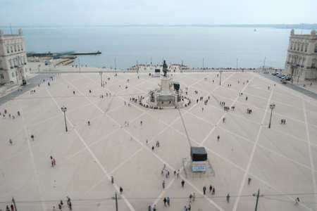 Lisbon, Portugal - April 16, 2014: Commerce Square in Lisbon Portugalのeditorial素材