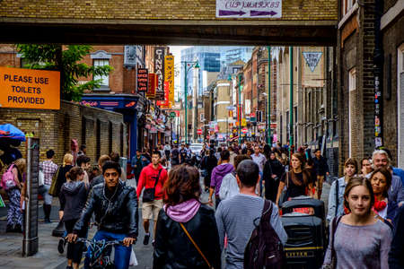 London, England - september 10, 2014: People in Brick Lane street in East Londonのeditorial素材