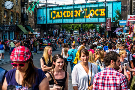 London, England - July 27, 2014: Camden market in London, United Kingdom, Europeのeditorial素材