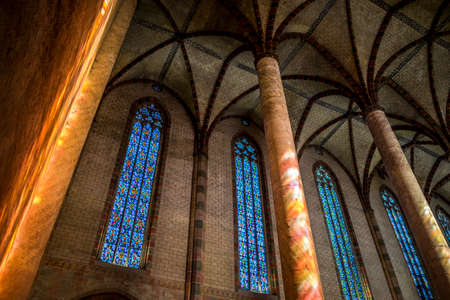 Toulouse, France - September 14, 2016: The Church of the Jacobins. A large brick building that influenced the development of the Southern Gothic style. The relics of Thomas Aquinas are housed there.のeditorial素材