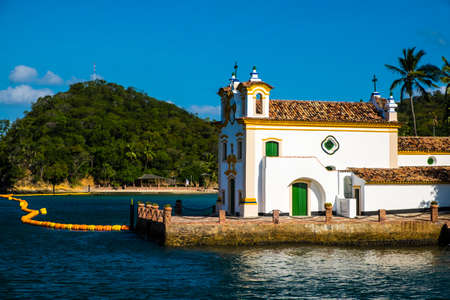 Church of Our Lady of Loreto located on the island of the Frades in the Bay of All Saints in Salvador Bahia Brazilの写真素材