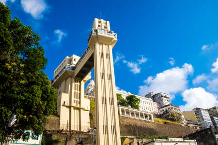 Elevador Lacerda elevator is one of the most famous landmarks in Salvador de Bahia Brazilの写真素材