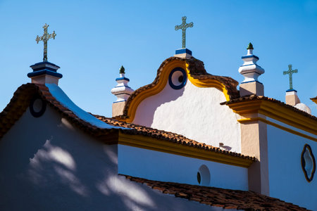 Church of Our Lady of Loreto located on the island of the Frades in the Bay of All Saints in Salvador Bahia Brazilの写真素材