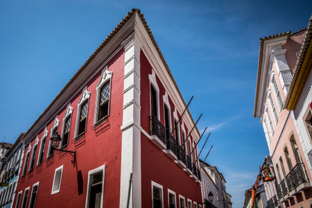 Colonial portuguese architecture in Pelourinho Salvador do Bahia Brazil