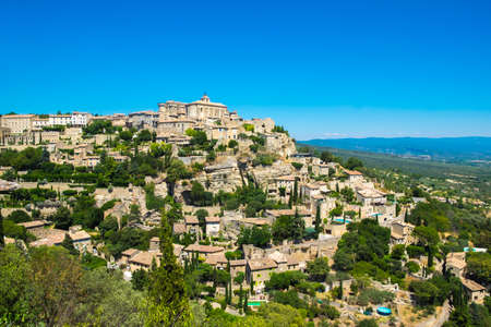 Village of Gordes, one of the most beautiful in the Provence, Franceの写真素材