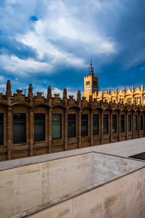 Barcelona, Spain - February 14, 2016: CaixaForum museum in Montjuic Barcelona Catalonia Spainのeditorial素材