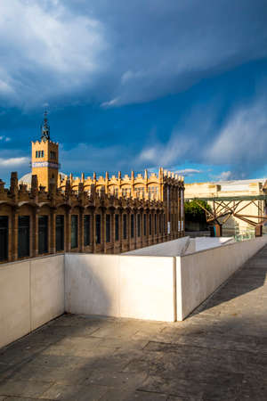 Barcelona, Spain - February 14, 2016: CaixaForum museum in Montjuic Barcelona Catalonia Spainのeditorial素材