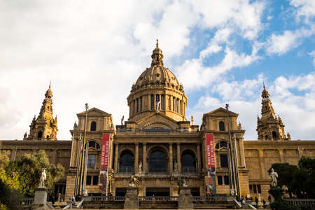 Barcelona, Spain - February 14, 2016: Art National Museum of Catalonia MNAC in Montjuic Barcelona Catalonia Spainのeditorial素材