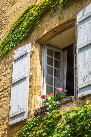 Medieval buildings in Sarlat-la-Caneda; Dordogne; France Europeの写真素材