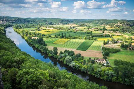 Panoramic of Dordogne valley in France Europeの写真素材