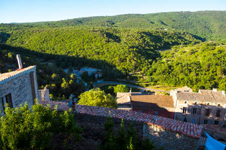 Countryside landscape in Bonnieux in Provence France Europeの写真素材