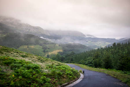 Landscape in Urkiola National Park at Basque Country Spain Europeの写真素材