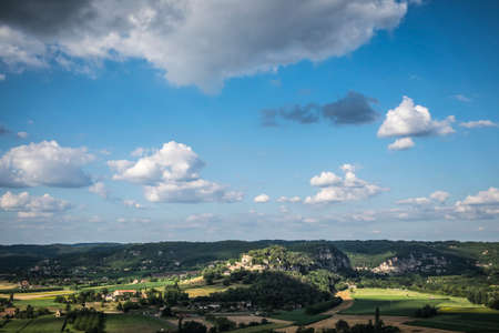 Panoramic of Dordogne valley in France Europeの写真素材