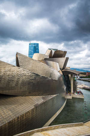 Bilbao, Spain - July 25, 2016: Guggenheim Museum by the architect Frank Gehryのeditorial素材