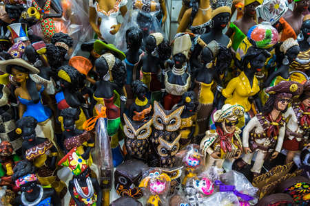 Salvador, Brazil - October 26, 2016: Traditional handcrafts in Mercado Modelo market, the most famous in the city for touristのeditorial素材