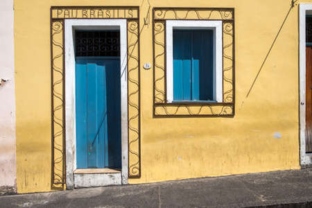 Salvador, Brazil - October 26, 2016: Colonial style architecture and souvenir shop at the historic "Pelourinho" in Salvador da Bahiaのeditorial素材