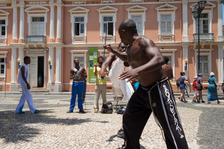 Salvador, Brazil - October 26, 2016: Capoeira performance at Terreiro de Jesus square in Pelourinho district, Salvador, Bahia, Brazilのeditorial素材