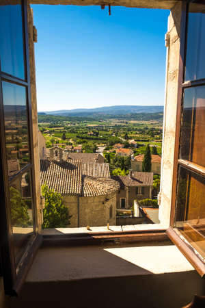 Village of Boonieux in the Provence France Europeの写真素材