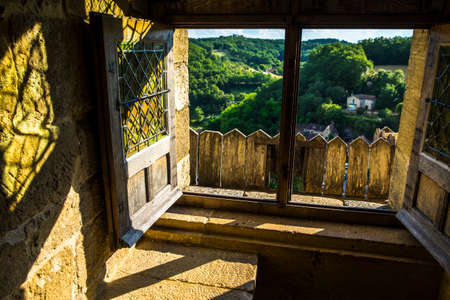 Castelnaud-la-chapelle, France - July 22, 2016: Paranoma from Castelnaud-la-chapelle in Dordogne Perigord Noir France Europeのeditorial素材