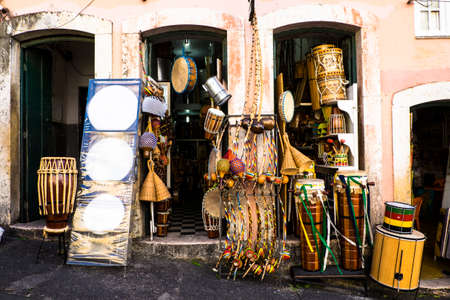 Salvador, Brazil - October 26, 2016: Artisan shop in Salvador in Pelourinho district Brazilのeditorial素材