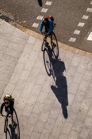 Barcelona, Spain - February 14, 2016: Bicycle transport in Barcelona Catalonia Spainのeditorial素材