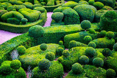 Marqueyssac, France - July 20, 2016: gardens of the castle of Marqueyssac in Dordogne Valleyのeditorial素材