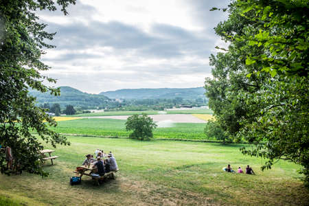 Dordogne Valley, France - July 20, 2016: picnic area in the countrysideのeditorial素材