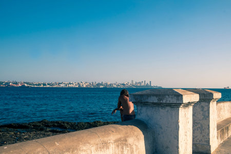 Panoramic of Salvador and Todos los Santos Bay in Brazilの写真素材