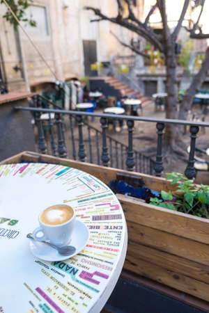 Barcelona, Spain - February 29, 2016: bohemian coffeshop Antic Teatre in Born Quarter Barcelona Catalonia Spainのeditorial素材