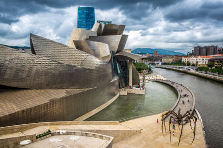 Bilbao, Spain - July 25, 2016: one of the most important museum of Spain is the Guggenheim Museum of Bilbaoのeditorial素材