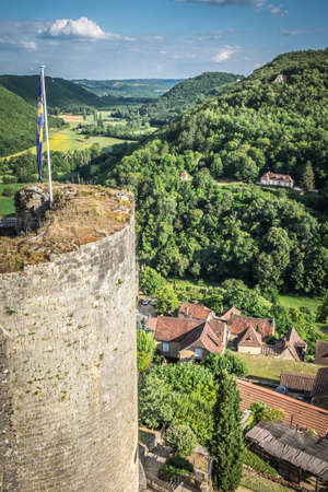 Castelnaud-la-chapelle, France - July 22, 2016: Castelnaud-la-Chapelle castle, one of the most famous in Perigord Noirのeditorial素材