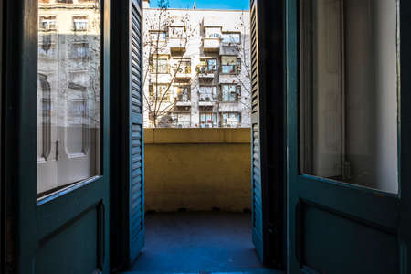 City view from the interior building in Barcelona Catalonia Spainのeditorial素材