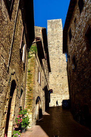 San Gimignano is a small medieval hill town in Tuscany, Italyの写真素材