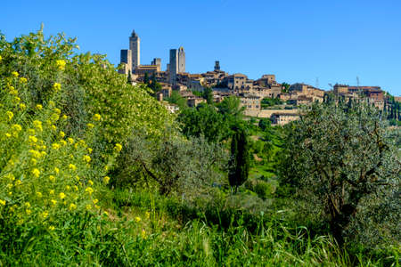 San Gimignano is a small medieval hill town in Tuscany, Italyの写真素材
