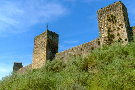 The medieval walls of Monteriggioni, Tuscany, Italyの写真素材