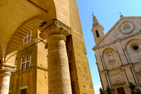 cathedral of Pienza, Tuscany, Italyの写真素材