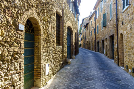 San Quirico d'Orcia medieval town in Tuscany Italyの写真素材