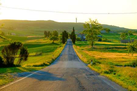 Landscape around Montalcino Tuscany Italyの写真素材