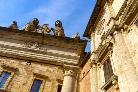 Architecture detail in montepulciano, province of siena, tuscany, italy Europeの写真素材