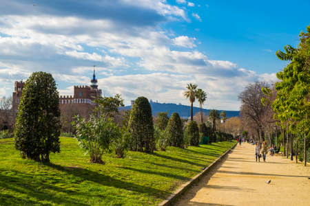 Barcelona, Spain - March 3, 2016: Ciutadella Park in Ciutat Vella Barcelona Catalonia Spainのeditorial素材