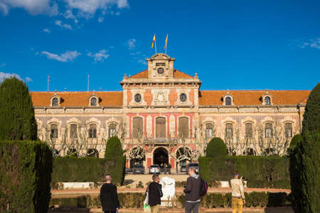 Barcelona, Spain - March 3, 2016: Parliament building of Catalonia Ciutadella Park in Ciutat Vella Barcelona Catalonia Spainのeditorial素材