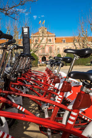 Barcelona, Spain - March 3, 2016: Public bicycle transport in Barcelona Catalonia Spainのeditorial素材