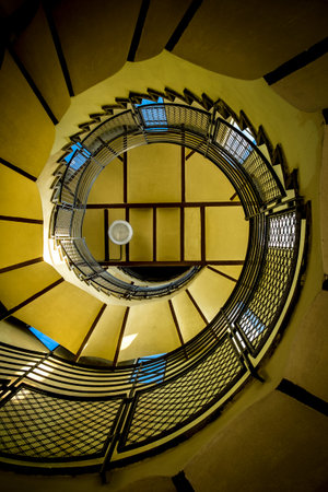 Barcelona, Spain - April 6, 2016: stairs in the interior of Sagrat cor church in Tibidabo mountainのeditorial素材