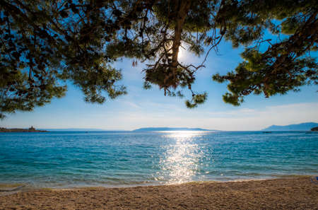Beach in Makarska Rivera in Croatia Europeの写真素材