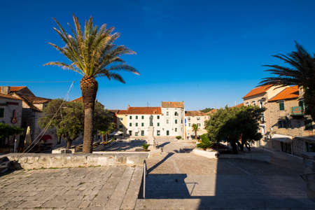 Main square, Makarska, Dalmatia, Croatiaの写真素材