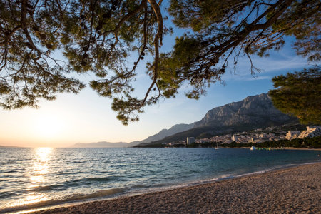 View of Makarska and Biokovo Natural Park in Croatia Europe