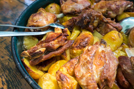 Traditional Croatian dish pekaの写真素材