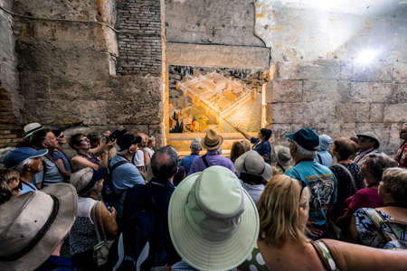 Split, Croatia - June 2, 2017: The basement halls of the Palace of Diocletianのeditorial素材